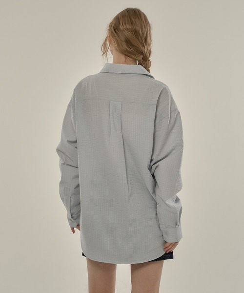 hazyl(ヘイジル)の「design button shirt / デザインボタンシャツ(シャツ/ブラウス・レディース・アイボリー/ブラウン系その他/ライトブルー・フリー)」の9枚目の写真
