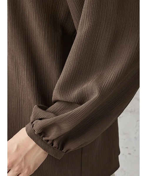 Perfect Suit FActory(パーフェクトスーツファクトリー)の「スムース楊柳フロントタック ウォッシャブルブラウス オフホワイト/ブラック/ベージュ/ブラウン【マシンウォッシャブル】(Tシャツ/カットソー・レディース・ダークブラウン/オフホワイト/ベージュ/ブラック・L/M)」の13枚目の写真