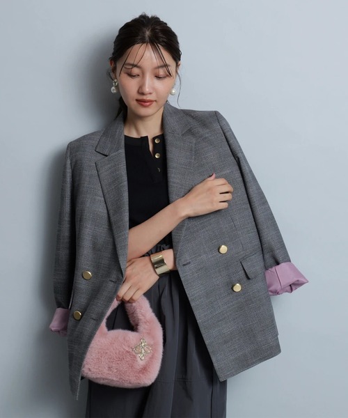 JUSGLITTY チェック柄 テーラードジャケット チェックテーラードジャケット（その他アウター）｜JUSGLITTY