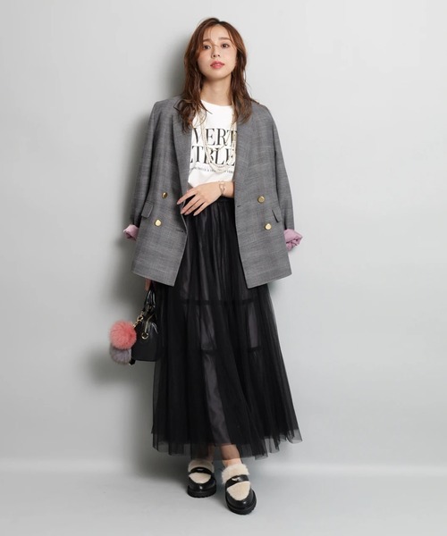 【2025AW 美品】ジャスグリッティー　チェックテイラードジャケット 2025AW 新品・未使用】ジャスグリッティー チェックテイラード