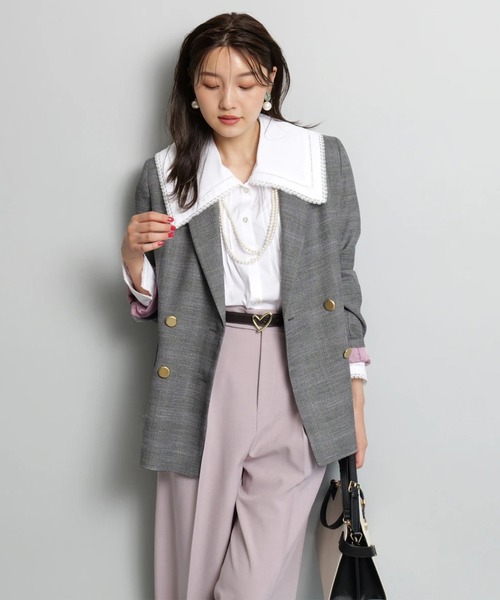 JUSGLITTY チェック柄 テーラードジャケット チェックテーラードジャケット（その他アウター）｜JUSGLITTY（ジャス