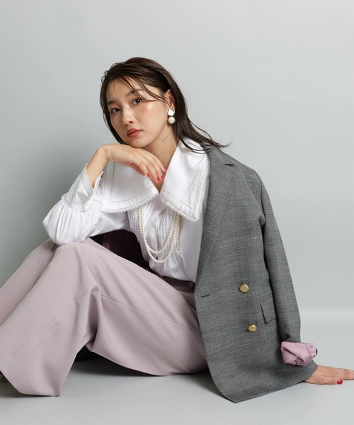 美品 ジャスグリッティー チェックテーラードジャケットとカーデ　2点 チェックテーラードジャケット（その他アウター）｜JUSGLITTY（ジャス