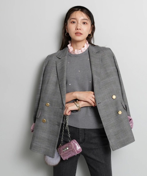 JUSGLITTY チェック柄 テーラードジャケット チェックテーラードジャケット（その他アウター）｜JUSGLITTY（ジャス
