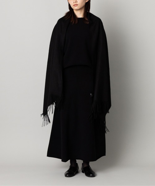 極厚カシミヤ100% 超大判ショール 黒 95×176 535g 極厚カシミヤ100