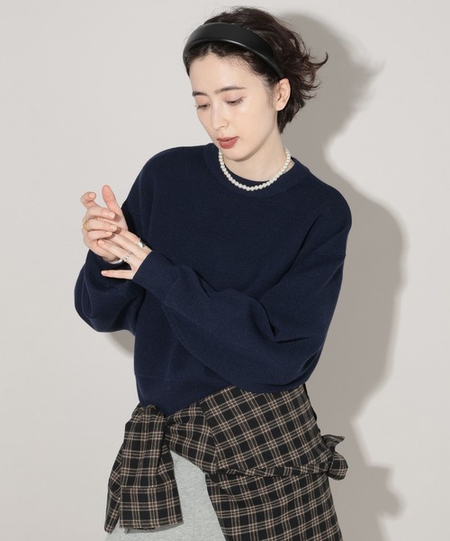 GEORGE'S(ジョージズ)の「スウェットライクニット(ニット/セーター・レディース・グレー/ネイビー/ピンク/ボルドー・SMALL/MEDIUM)」の3枚目の写真