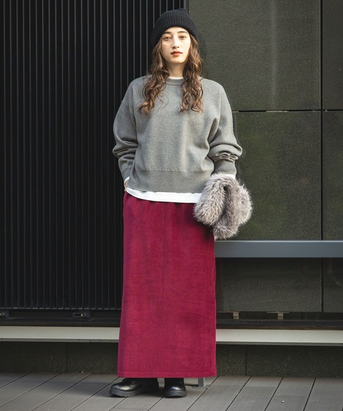 GEORGE'S(ジョージズ)の「スウェットライクニット(ニット/セーター・レディース・グレー/ネイビー/ピンク/ボルドー・SMALL/MEDIUM)」の8枚目の写真