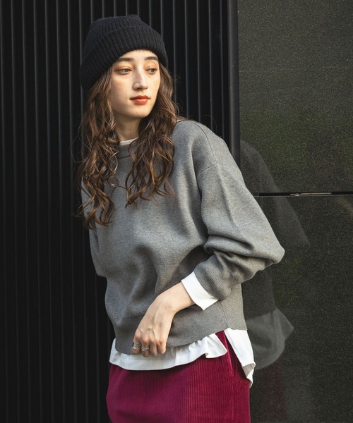 GEORGE'S(ジョージズ)の「スウェットライクニット(ニット/セーター・レディース・グレー/ネイビー/ピンク/ボルドー・SMALL/MEDIUM)」の9枚目の写真