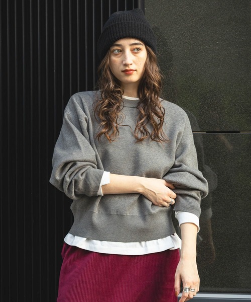 GEORGE'S(ジョージズ)の「スウェットライクニット(ニット/セーター・レディース・グレー/ネイビー/ピンク/ボルドー・SMALL/MEDIUM)」の10枚目の写真