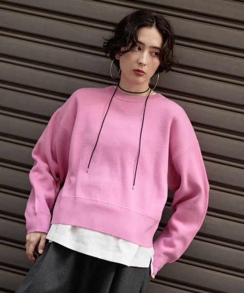 GEORGE'S(ジョージズ)の「スウェットライクニット(ニット/セーター・レディース・グレー/ネイビー/ピンク/ボルドー・SMALL/MEDIUM)」の17枚目の写真