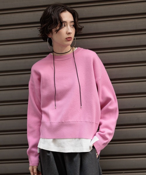 GEORGE'S(ジョージズ)の「スウェットライクニット(ニット/セーター・レディース・グレー/ネイビー/ピンク/ボルドー・SMALL/MEDIUM)」の18枚目の写真