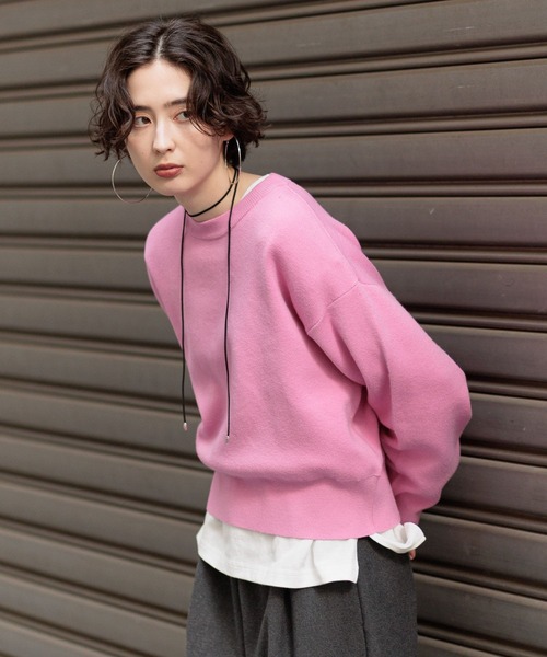 GEORGE'S(ジョージズ)の「スウェットライクニット(ニット/セーター・レディース・グレー/ネイビー/ピンク/ボルドー・SMALL/MEDIUM)」の19枚目の写真