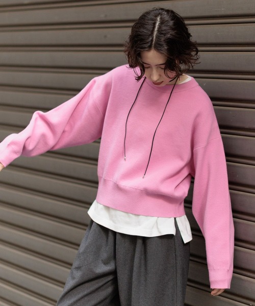 GEORGE'S(ジョージズ)の「スウェットライクニット(ニット/セーター・レディース・グレー/ネイビー/ピンク/ボルドー・SMALL/MEDIUM)」の20枚目の写真