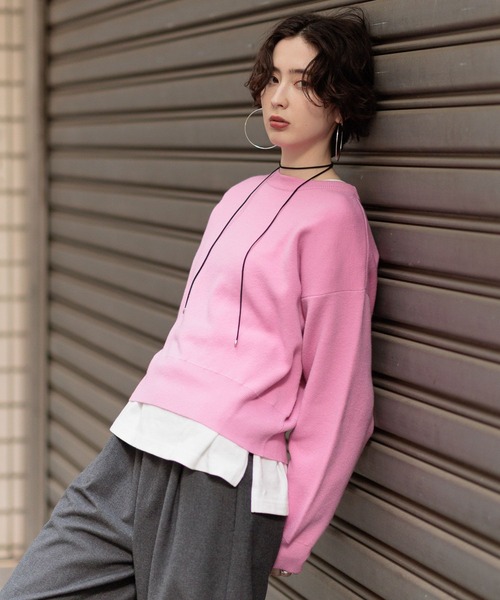 GEORGE'S(ジョージズ)の「スウェットライクニット(ニット/セーター・レディース・グレー/ネイビー/ピンク/ボルドー・SMALL/MEDIUM)」の21枚目の写真