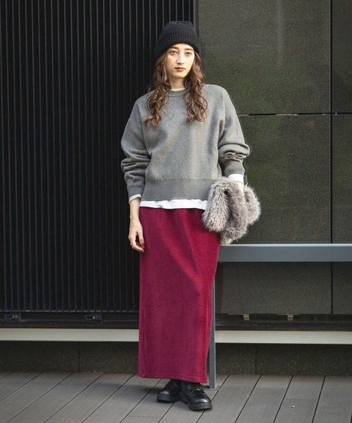 GEORGE'S(ジョージズ)の「スウェットライクニット(ニット/セーター・レディース・グレー/ネイビー/ピンク/ボルドー・SMALL/MEDIUM)」の5枚目の写真