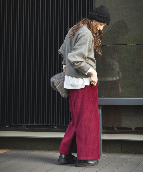 GEORGE'S(ジョージズ)の「スウェットライクニット(ニット/セーター・レディース・グレー/ネイビー/ピンク/ボルドー・SMALL/MEDIUM)」の7枚目の写真