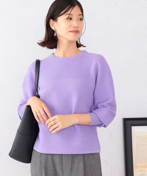 GALLORIA（ギャローリア）の「スパンコール使いニット（ニット/セーター・レディース・ライトグレー/ライトパープル/ネイビー・LL/S/M/L）」の3枚目の写真