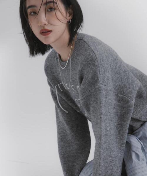 SENSE OF PLACE by URBAN RESEARCH（センスオブプレイスバイアーバンリサーチ）の「ロゴシシュウバイカラーリブニット（ニット/セーター・レディース・ブルー/グレー/ベージュ・ONE）」の13枚目の写真