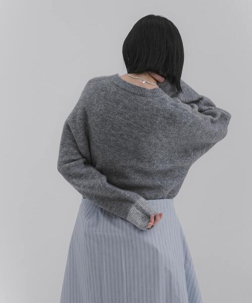 SENSE OF PLACE by URBAN RESEARCH（センスオブプレイスバイアーバンリサーチ）の「ロゴシシュウバイカラーリブニット（ニット/セーター・レディース・ブルー/グレー/ベージュ・ONE）」の16枚目の写真