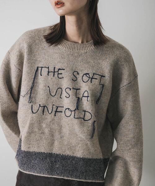 SENSE OF PLACE by URBAN RESEARCH（センスオブプレイスバイアーバンリサーチ）の「ロゴシシュウバイカラーリブニット（ニット/セーター・レディース・ブルー/グレー/ベージュ・ONE）」の22枚目の写真