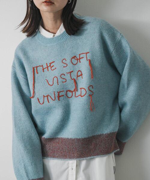 セール】ロゴシシュウバイカラーリブニット（ニット/セーター）｜SENSE
