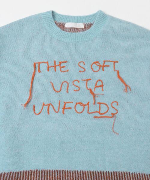 SENSE OF PLACE by URBAN RESEARCH（センスオブプレイスバイアーバンリサーチ）の「ロゴシシュウバイカラーリブニット（ニット/セーター・レディース・ブルー/グレー/ベージュ・ONE）」の12枚目の写真