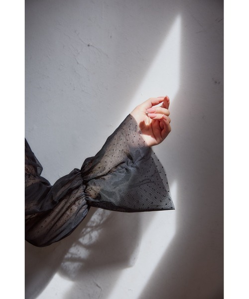 Tulle Sleeve Knit Top（ニット/セーター）｜Her lip to（ハーリップ