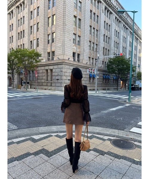 Tulle Sleeve Knit Top（ニット/セーター）｜Her lip to（ハーリップ