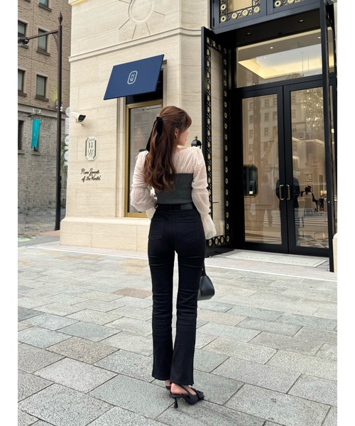 Tulle Sleeve Knit Top（ニット/セーター）｜Her lip to（ハーリップ