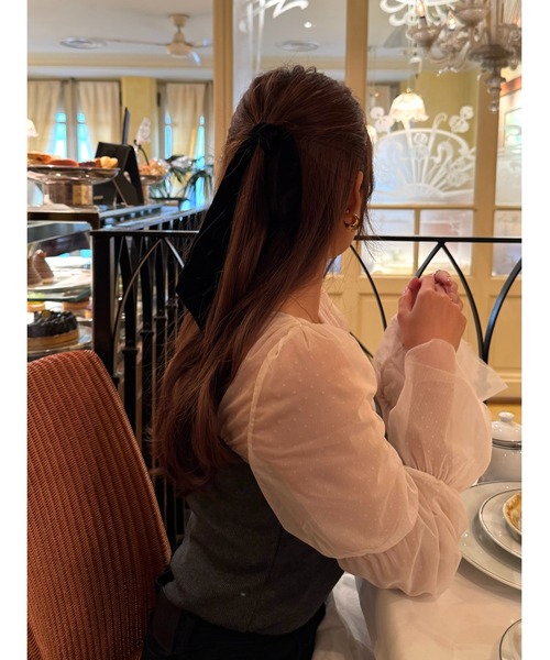 Tulle Sleeve Knit Top（ニット/セーター）｜Her lip to（ハーリップ