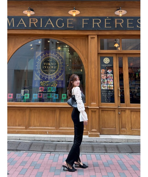 Her lip to ♡Tulle Sleeve Knit Top Tulle Sleeve Knit Top（ニット/セーター）｜Her lip to（ハーリップ