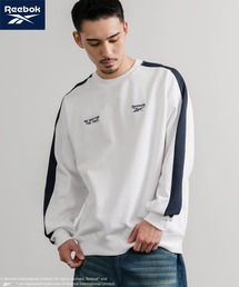 Reebok リーボック オーバーサイズ裏起毛ロゴ刺繍&ラグラン袖ラインクルートレーナー