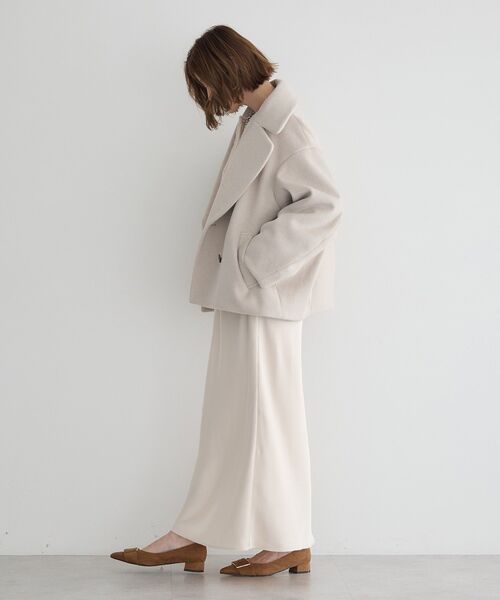 YECCA VECCA（イェッカヴェッカ）の「ビッグカラーニットビーバーショートコート（その他アウター・レディース・モカ/グレイッシュベージュ・FREE）」の17枚目の写真