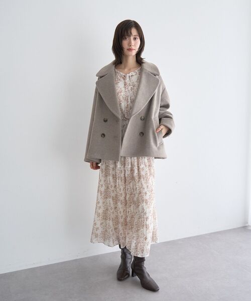 セール】ビッグカラーニットビーバーショートコート（その他アウター