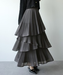 mipiarl（ミピアール）の「ランダムヘムプリーツティアードスカート（スカート）」