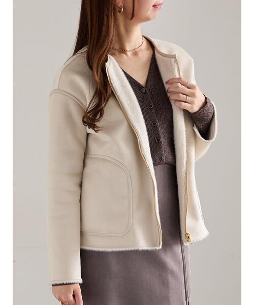 Te chichi（テチチ）の「リバーシブルファームートンブルゾン（ブルゾン・レディース・ベージュ/モカ・F）」の2枚目の写真