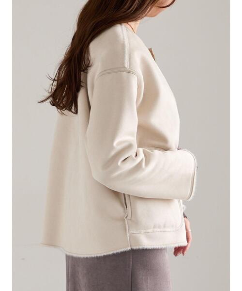 Te chichi（テチチ）の「リバーシブルファームートンブルゾン（ブルゾン・レディース・ベージュ/モカ・F）」の6枚目の写真