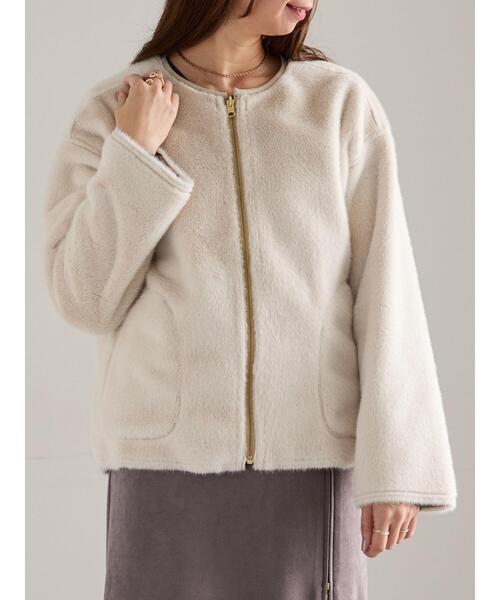 Te chichi（テチチ）の「リバーシブルファームートンブルゾン（ブルゾン・レディース・ベージュ/モカ・F）」の11枚目の写真