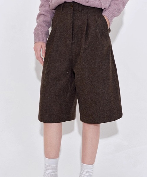 セール】ツータック ウールハーフパンツ FD25K016【Fano Studios