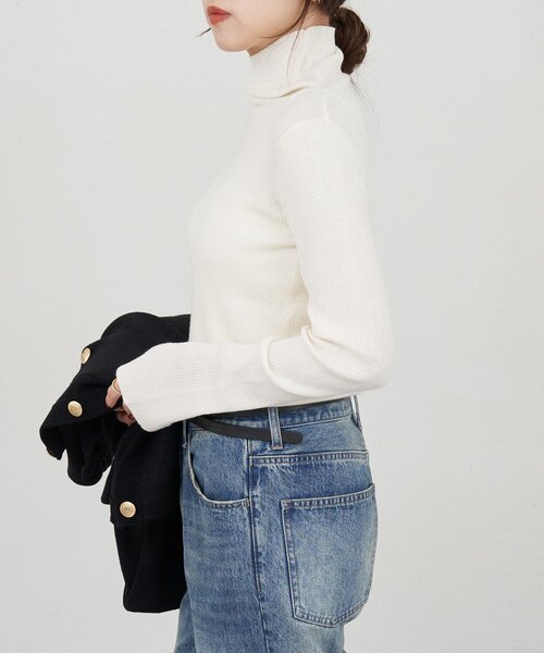 SHENERY(シーナリー)の「ハイネックリブニット(ニット/セーター・レディース・ブラック/グレー/オフホワイト・FREE)」の20枚目の写真