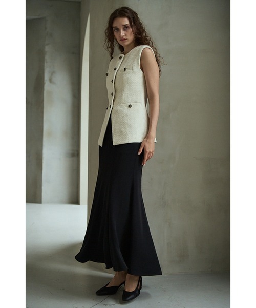 Estella.K(エステラケー)の「Robe Skirt ナローラインロングスカート(スカート・レディース・ブラック/ブラウン・SMALL/MEDIUM)」の4枚目の写真