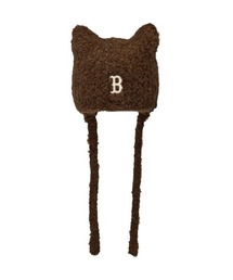 【日本未発売/WEB限定】MLB KOREA(エムエルビーコリア)/猫耳 ねこ耳ビーニー 耳付き ロゴパッチ ワッペン ビーニー ニット帽 フラップニットキャップ/Miyaong Earflap Beanie
