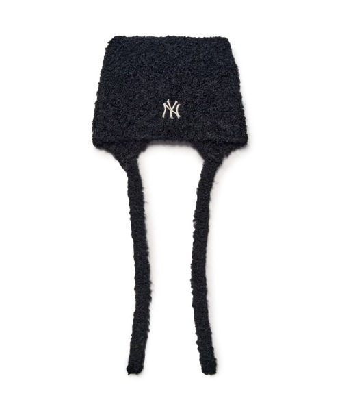 韓国　MLB korea 猫耳　ニット帽　紐付き　ブラック セール】【日本未発売/WEB限定】MLB KOREA(エムエルビーコリア)/猫耳