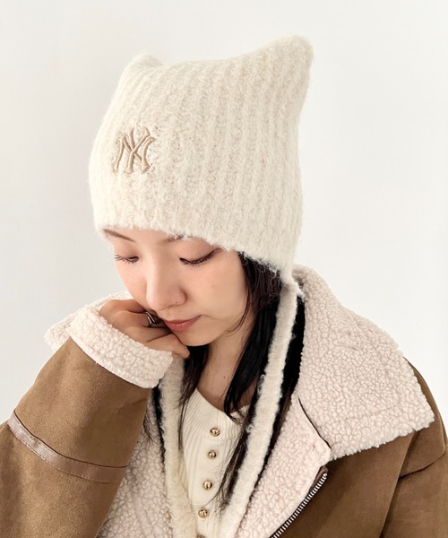 ラスト1点☆MLB Korea 猫耳 ミャオン ビーニー 紐付き 韓国限定 白 MLB [Korea] 猫耳 ミャオン ビーニー 紐付き韓国限定 白 - メルカリ