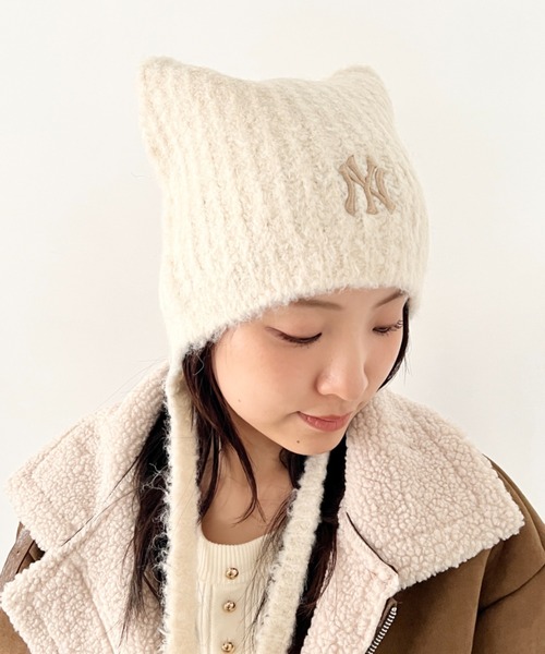 r*.様 MLB 猫耳ニット帽 r*.様 MLB 猫耳ニット帽 MLB KOREA 猫耳ニット帽 新品未開封 ビーニー
