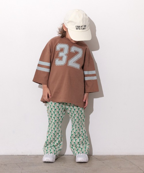 Ocean&Ground(オーシャン&グラウンド)の「ナンバリングビッグロンT(Tシャツ/カットソー・キッズ・レッド/ブラウン/グリーン・100/90/80/110/140/130/120)」の9枚目の写真