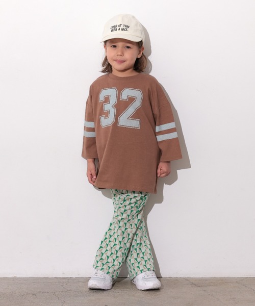 Ocean&Ground(オーシャン&グラウンド)の「ナンバリングビッグロンT(Tシャツ/カットソー・キッズ・レッド/ブラウン/グリーン・100/90/80/110/140/130/120)」の4枚目の写真