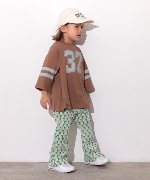 Ocean&Ground(オーシャン&グラウンド)の「ナンバリングビッグロンT(Tシャツ/カットソー・キッズ・レッド/ブラウン/グリーン・100/90/80/110/140/130/120)」の5枚目の写真