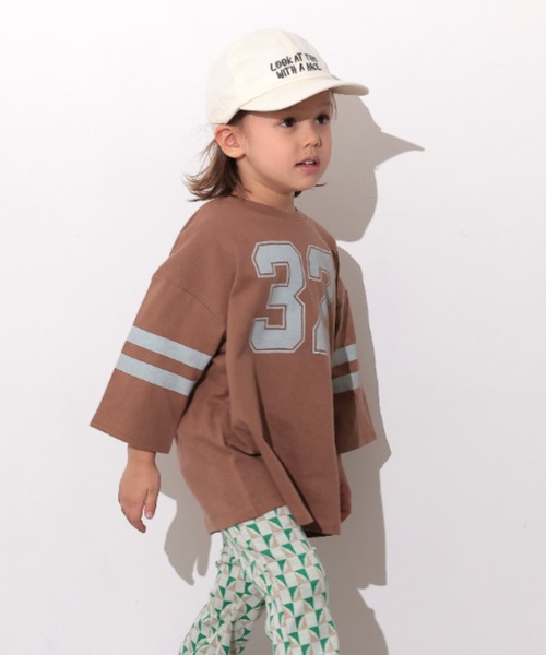 Ocean&Ground(オーシャン&グラウンド)の「ナンバリングビッグロンT(Tシャツ/カットソー・キッズ・レッド/ブラウン/グリーン・100/90/80/110/140/130/120)」の6枚目の写真
