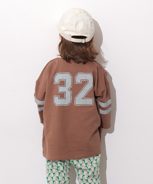Ocean&Ground(オーシャン&グラウンド)の「ナンバリングビッグロンT(Tシャツ/カットソー・キッズ・レッド/ブラウン/グリーン・100/90/80/110/140/130/120)」の7枚目の写真
