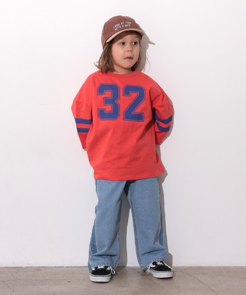 Ocean&Ground(オーシャン&グラウンド)の「ナンバリングビッグロンT(Tシャツ/カットソー・キッズ・レッド/ブラウン/グリーン・100/90/80/110/140/130/120)」の13枚目の写真